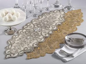 Christmas Decorative and Leaves Design Beaded <b>Runner</b> Placemat <b>Dining</b> <b>Table</b> Fancy Mat Handmade Decorative <b>Runners</b> for Wedding - Product Image 2