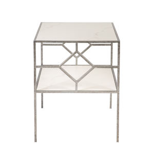 Table basse carrée avec base en fer Quartz Top Design élégant et durable Structure durable Fabricant direct usine - Product Image 6