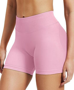 Pantalones cortos de yoga OEM disponibles al por mayor para mujer, ropa de gimnasio transpirable de secado rápido, pantalones cortos de yoga cómodos de tela suave para mujer - Product Image 3
