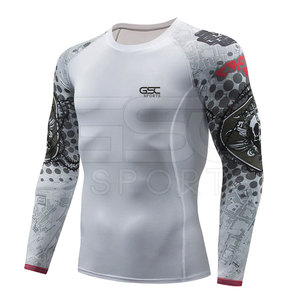 Protector de sarpullido de mangas completas personalizado de alto fabricante, protector de sarpullido de manga larga para hombres de Color sólido para ropa deportiva - Product Image 2