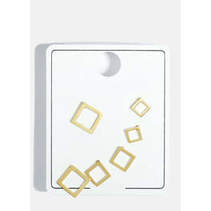 Orecchini a Cerchio Vintage Trendy Placcati Oro con Motivi Geometrici, Cuori e Numeri, Decorati con Zirconi, Perle e Diamanti per Feste - Product Image 4