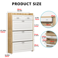 Armoire à chaussures nordique rabattable | Organisateur d'entrée multicouche de grande capacité