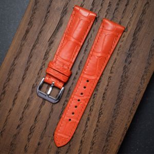 Bracelet de montre élégant en cuir de crocodile fin, taille et longueur personnalisées, plusieurs couleurs, bracelet de montre en alligator, résistant à l'eau, fournisseur de luxe - Product Image 4