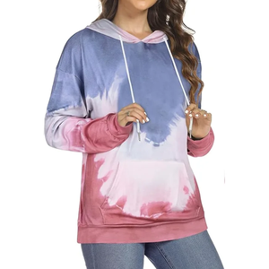 Personalizable con estilo Tie Dye sudaderas con capucha para las mujeres al por mayor ligero de moda de la calle desgaste de las mujeres pulóver Tie Dye sudaderas con capucha - Product Image 3