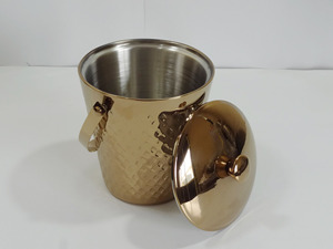 Hot Stainless Steel Double Wall Hammered Ice Bucket Shiny Polish Wine Bucket Hot Sale Premium Quality Classic Vintage Ice Bucket - Product Image 3