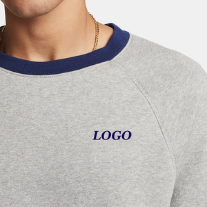 สเวตเชิ้ตคอกลมของผู้ชายผ้าฝ้ายหนาทรงพอดีตัวปกติผ้าคอตตอนขนแกะ100% ออกแบบโลโก้ได้ตามต้องการ - Product Image 4