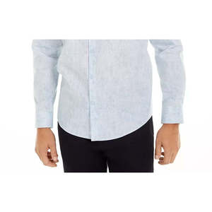 Camicia Alfani da Uomo Classica Blu a Quadri Astratti 100% Cotone Popeline Antipiega Moda Business Taglia L Fornitura ODM - Product Image 3