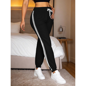Pantaloni sportivi comodi Casual da donna con strisce laterali da jogging atletico per palestra o abbigliamento da ginnastica per uso domestico - Product Image 3