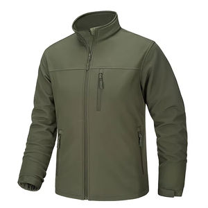 Veste Softshell noire à fermeture éclair intégrale Homme 2025 Premium Ventes chaudes Imperméable Respirant Col montant Haute qualité homme - Product Image 2