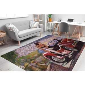 Tapis avec peinture de voiture rouge pour fille, tapis pour femme, tapis cadeau pour amoureux des chats, tapis en velours de luxe - Product Image 3