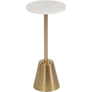 Base en métal lourd couleur or et dessus en marbre blanc Table d'appoint pour la décoration intérieure Table d'appoint moderne pour salon chambre - Product Image 1