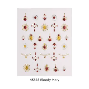 Wannabe Grace #45558 Bloody Mary red nail stickers pendant parts cubic nails 3d emboss jewel design Multi Size Korea oem odm