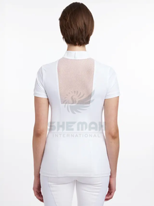 Chemise de concours d'équitation pour femmes chemise de compétition équestre à la mode avec tissu extensible et confortable pour les cavalières élégantes - Product Image 4