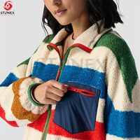 Vestes pour femmes personnalisées, respirantes, en maille, à fermeture éclair intégrale, coupe-vent, en polaire épaisse, écologiques, chauffantes, à blocs de couleur
