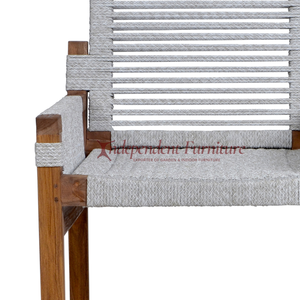 Minimalist Solid Teak Wood <b>Dining</b> <b>Chair</b> with Rope for Home Hotel Villa Apartment Kitchen General Home Office Furniture - Product Image 3