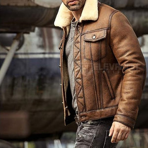 Vestes en peau de mouton pour hommes de haute qualité fabriquées au Pakistan conception personnalisée vêtements d'hiver à capuche taille XS tissu de laine matériel en gros - Product Image 6