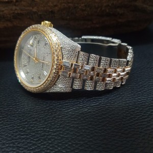 Lujo 41mm cuarzo Acero inoxidable reloj de negocios diamante probador Buged diamante Moissanite Hip Hop estilo helado vidrio de moda - Product Image 2