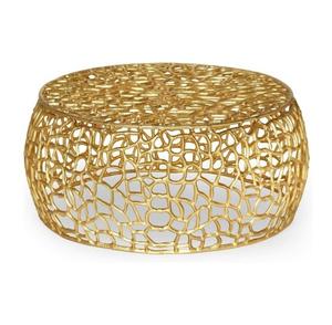 Moda americana chapada en oro con espejo superior mesa de centro Muebles Para el hogar mesa auxiliar redonda moderna negra personalizada - Product Image 6