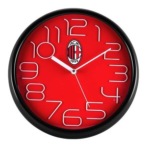 Milan Wall <b>Clock</b> 30cm Red And Black Quartz Movement <b>Battery</b> Operated - Product Image 2