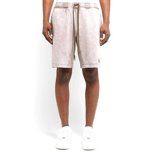 Short délavé à l'acide 100% coton avec poches latérales pour hommes coupe décontractée blanc vintage délavé à la neige avec logo personnalisé - Product Image 1