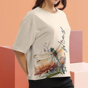 T-shirt pour femme en coton de haute qualité, col rond, respirant, décontracté, streetwear d'été, avec impression de logo personnalisé, uni - Product Image 5