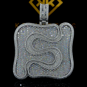 Pendentif Moissanite personnalisé, bijoux pour hommes, pendentif homme rappeur, pendentif Moissanite Hip Hop en argent 925, pendentif diamant glacé - Product Image 1