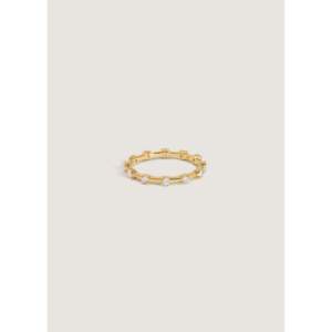 Anillo de Eternidad Arielle de Cuatro Puntas con Diamantes de Claridad VS, Joyería Fina Geométrica para Compromiso, Certificado por IGI - Product Image 1