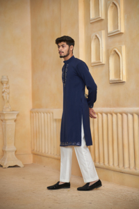 Kurta นักออกแบบดอกบัวสีน้ำเงิน - Product Image 5