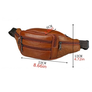Sac banane en cuir pour hommes femmes, sac de ceinture à la mode, petit sac à bandoulière avec sangle réglable pour sacs de voyage - Product Image 1