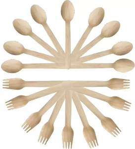 Cuillères jetables modernes en bois de bouleau biodégradable robustes de 155 mm pour aliments, camions, festivals, sans éclats, pour bébés et enfants - Product Image 2