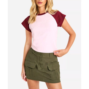 Camiseta de algodón 100% lisa en blanco para mujer a la venta camiseta de mujer de manga corta con cuello redondo y estampado personalizado - Product Image 4