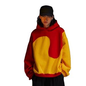 OEM personalizado de moda de alta calidad 100% algodón de gran tamaño Niño de algodón de dos tonos con paneles sudaderas con capucha para hombres - Product Image 1