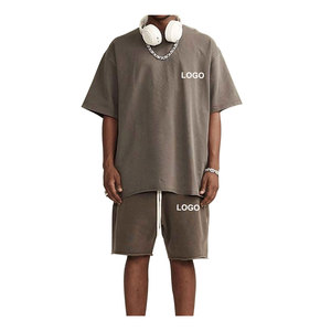 2025 hommes deux pièces athlétique survêtement à manches courtes décontracté sport personnalisé T-Shirt & Shorts ensembles hommes T-Shirts - Product Image 4