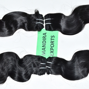 Extensiones de cabello humano de templo indio virgen negro Bodywave largo alineado con cutícula Natural sin procesar 100% - Product Image 1