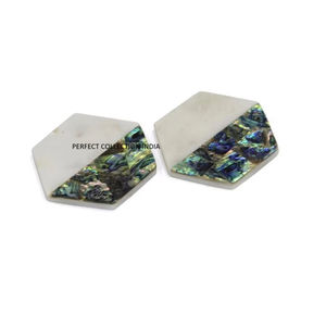 Ensemble de 6 sous-verres en marbre modernes de haute qualité pour café, thé ou table de cuisine - Product Image 1