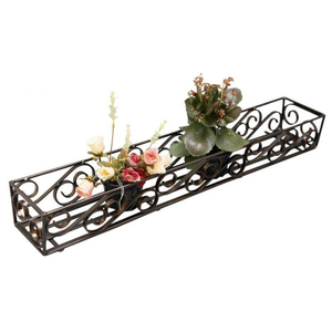 Jardinière suspendue moderne en métal noir avec support pour balcon intérieur/extérieur, pot de fleurs pour jardin et décoration intérieure - Product Image 3