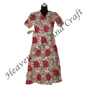 Imprimé fleuri coton fait à la main Kimono Robe femmes longue bohème Hippie peignoir Kimono Robe hauts Floral Robe ethnique - Product Image 6