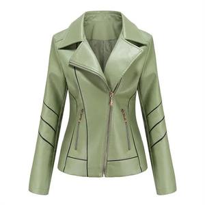 Chaqueta de cuero PU personalizada para mujer, estilo casual, tipo motociclista, para primavera y otoño, color negro. - Product Image 2