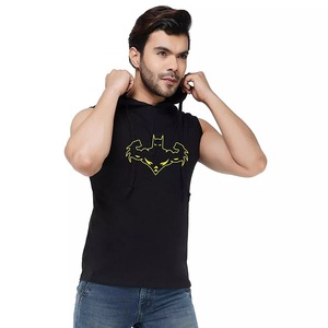 Men's Hipster Hip Hop <b>Sleeveless</b> <b>Hoodie</b> Winter Solid Pattern Drawstring Pocket Tanktop Plain Dyed Technique - Product Image 1
