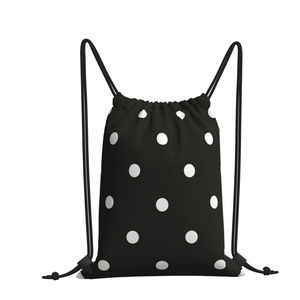 Sac à dos à cordon de serrage léger et personnalisé en gros, style hip-hop, doublure en lin imperméable, poche zippée - Product Image 5