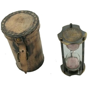 Sablier avec cadeau promotionnel maritime Design unique Table en métal de bonne qualité Article en laiton Minuterie de sable en laiton nautique Boussole - Product Image 1