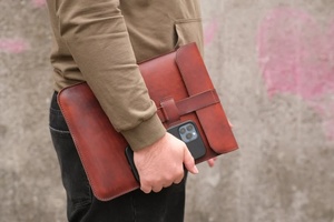 Handmade Genuine Leather Laptop Sleeve for <b>Office</b> Work Business & Travel Messenger <b>Computer</b> Pouch Covers Elegant Case Bag - Product Image 6