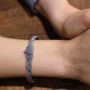 Bracelet Telli Orgu à 3 niveaux en argent sterling 925 couleur bordeaux avec Bilezik pour cadeau - Product Image 4
