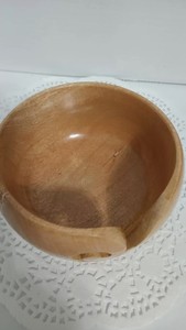 Scheepjes Yarn <b>Bowl</b> Mango Wood and Pearl One Yarn <b>Bowl</b> Handcrafted Wooden <b>Knitting</b> <b>Bowl</b> Crochet Yarn Holder Swirl Cutout Natural - Product Image 4