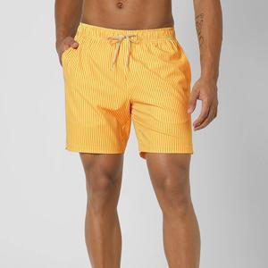 กางเกงขาสั้นผ้าแคนวาสของผู้ชายเอวกลางผ้าสแปนเด็กซ์กันยับเป็นมิตรกับสิ่งแวดล้อมท่องชายหาดดูคลาสสิก - Product Image 4