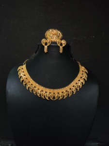 Precios más baratos 22K chapado en oro collar pendientes anillo conjunto último diseño hecho a mano conjunto de joyería para la venta - Product Image 2