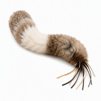 Jouet interactif pour chat en fourrure naturelle, queue de chat en fourrure de lapin froissée, jouet d'enrichissement pour chats d'intérieur et chatons