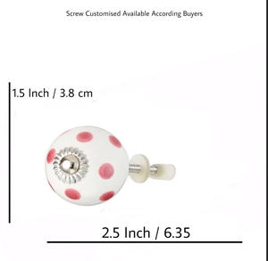 Boutons en céramique blanche industrielle à pois roses poignées de tiroir de haute qualité pour armoire cuisine chambre commode - Product Image 3