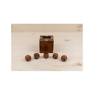 Boîte à dés traditionnelle en bois faite à la main en verre avec boîte à dés en bois de travail en laiton de haute qualité - Product Image 1