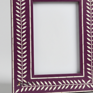 Marco de Fotos con Incrustaciones de Hueso Morado Real, Decoración Artesanal para el Hogar, Marco de Madera - Product Image 5